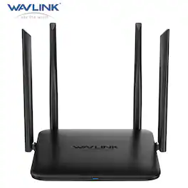 Bundle - WAVLINK - AC1200 Wireless Dual Band Router(2.4GHz+5GHz), Gigabit WiFi Router for Home & Gaming, 1 x 10/100/1000Mbps WAN Po - Black