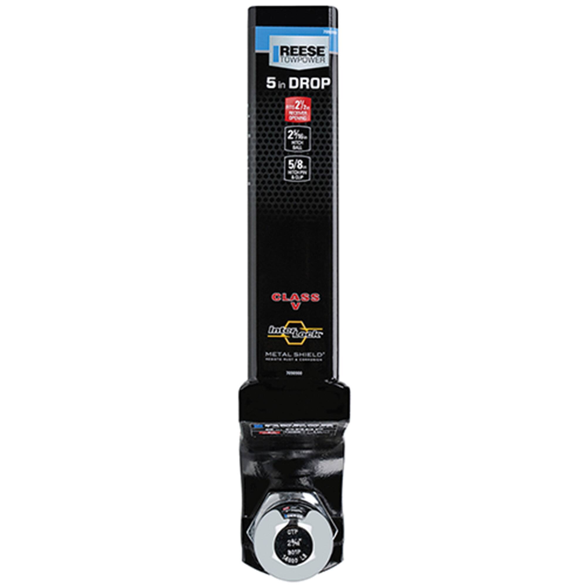 REESE TOWPOWER  
5" DROP  
2%  
5/8"  
CLASS V  
DuraShield  
METAL SHIELD  
-TCN - 5/8.