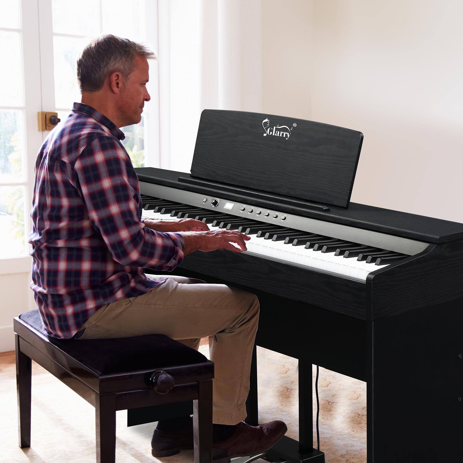 Front. Winado - 88 Key GDP-105 Digital Piano Full Standard Weighted Keyboards 128 Rhythm.