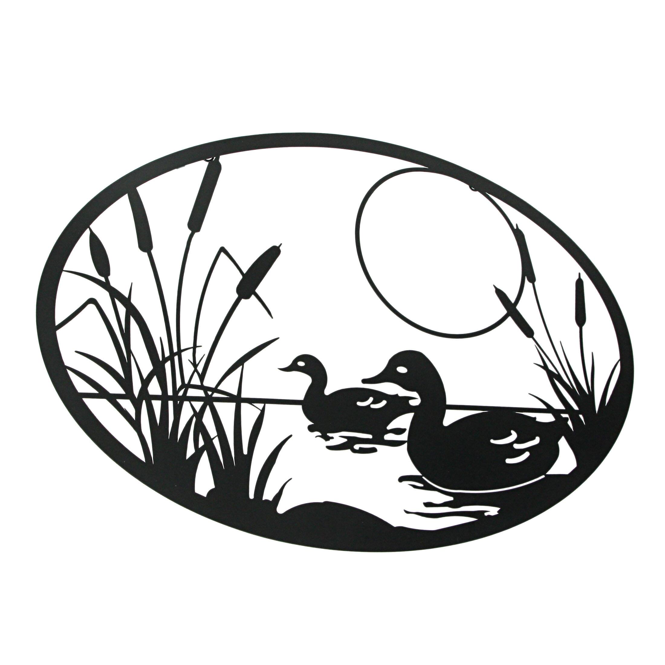 Alt View 2. Mayrich Company - Set of 2 Black Metal Goose And Ducks Wall Art Decorative Sculpture Home Decor - Black.
