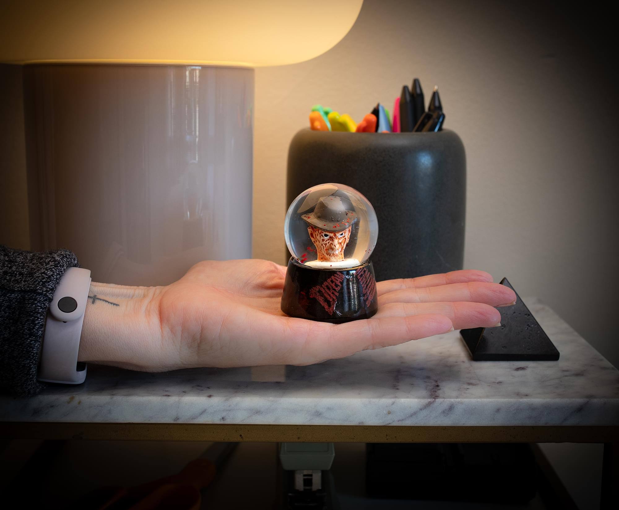 Alt View 3. Silver Buffalo - A Nightmare On Elm Street Freddy Krueger Mini Snow Globe | 2 Inches Tall - Red.