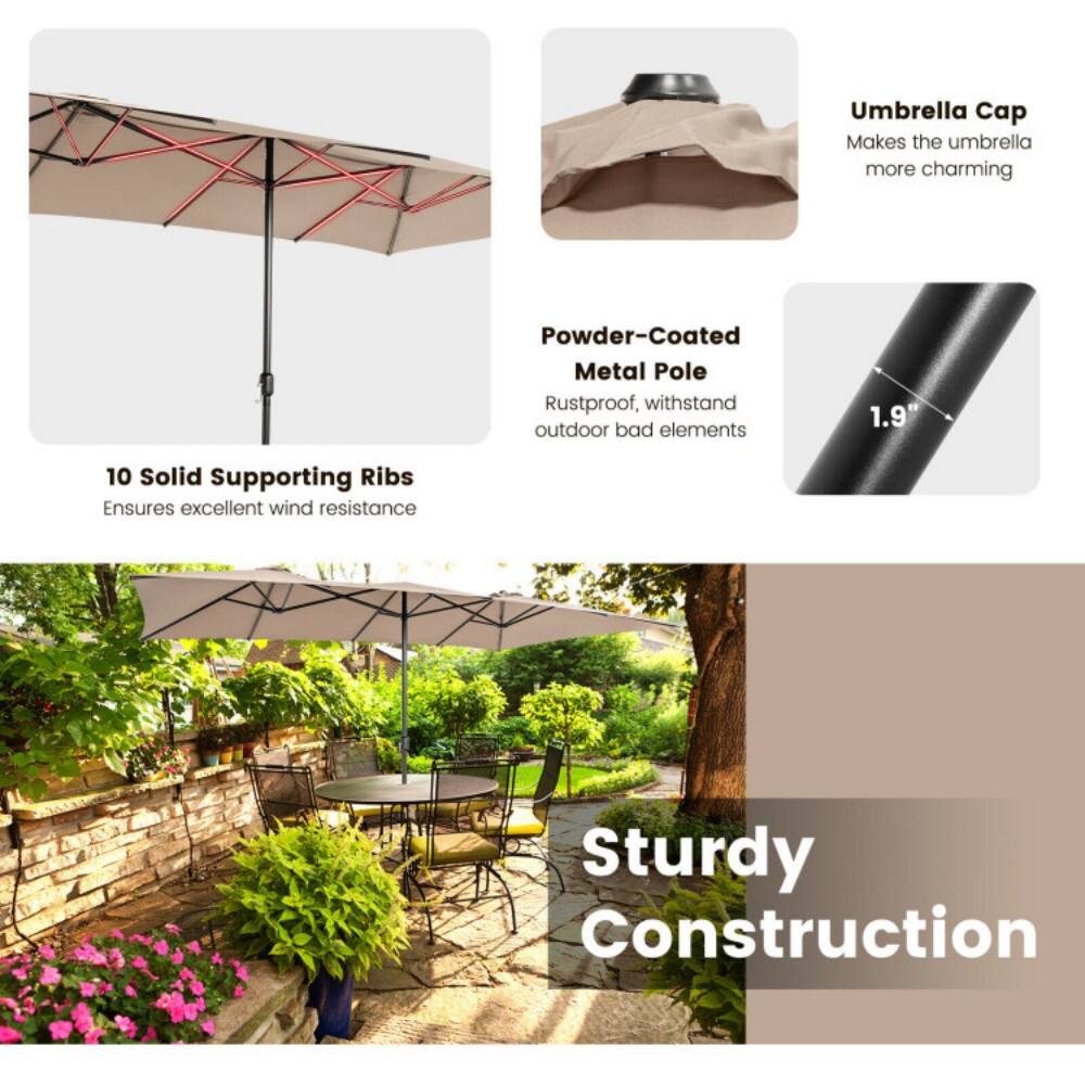 - Umbrella Cap: Makes the umbrella more charming
- Powder-Coated Metal Pole: Rustproof, withstand outdoor bad elements
- 10 Solid Supporting Ribs: Ensures excellent wind resistance
- Sturdy Construction