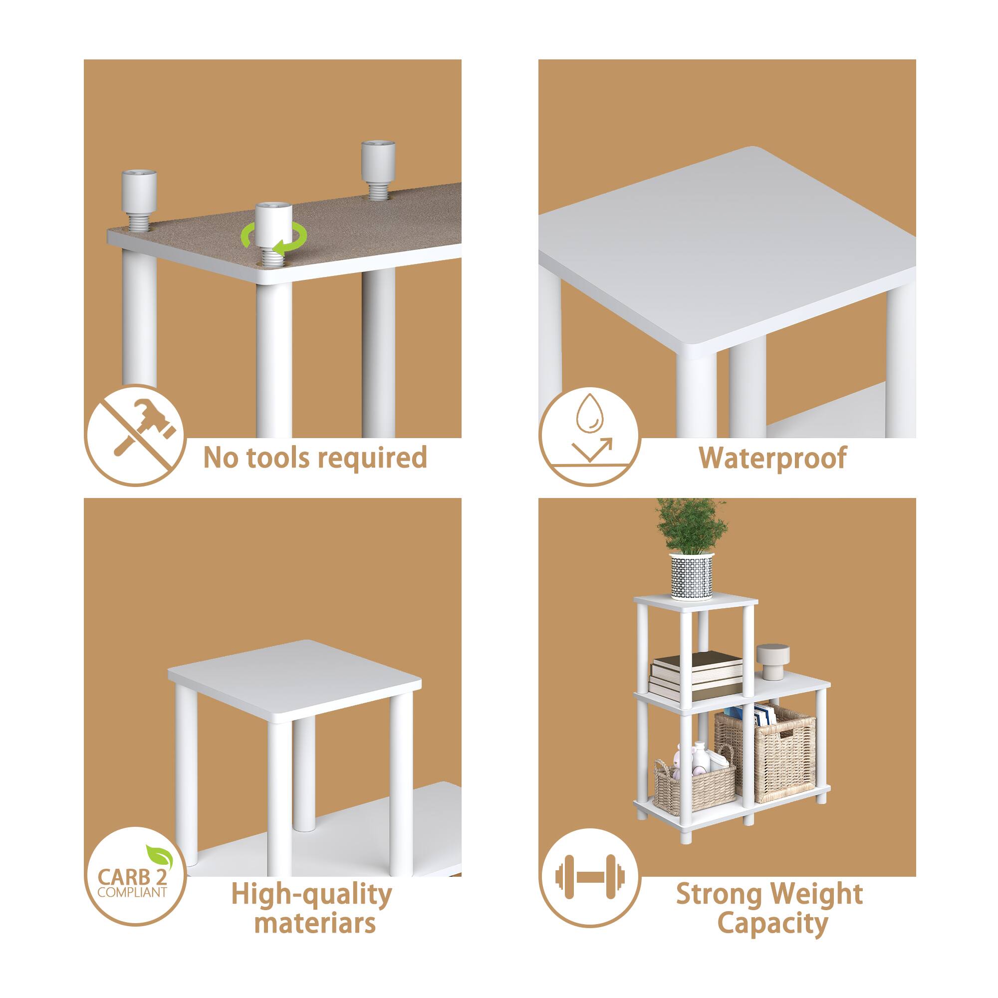 No tools required  
Waterproof  
CARB 2 COMPLIANT  
High-quality materials  
Strong Weight Capacity