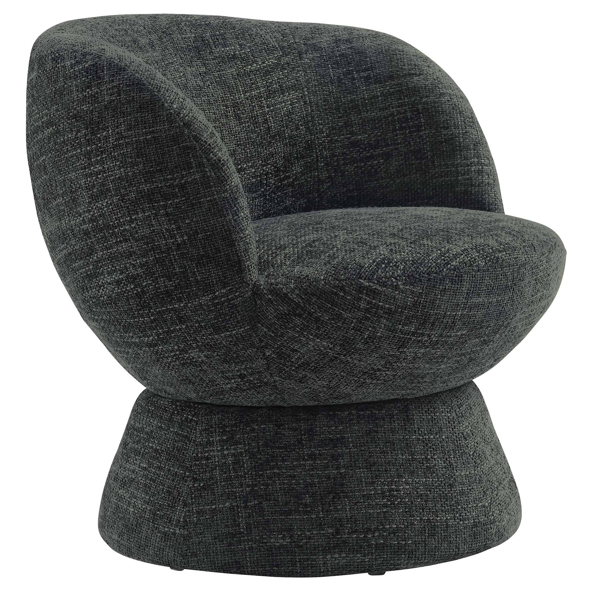 Angle. Modway - Vesta Chenille Fabric Upholstered Swivel Chair by Modway - Carbon Black.