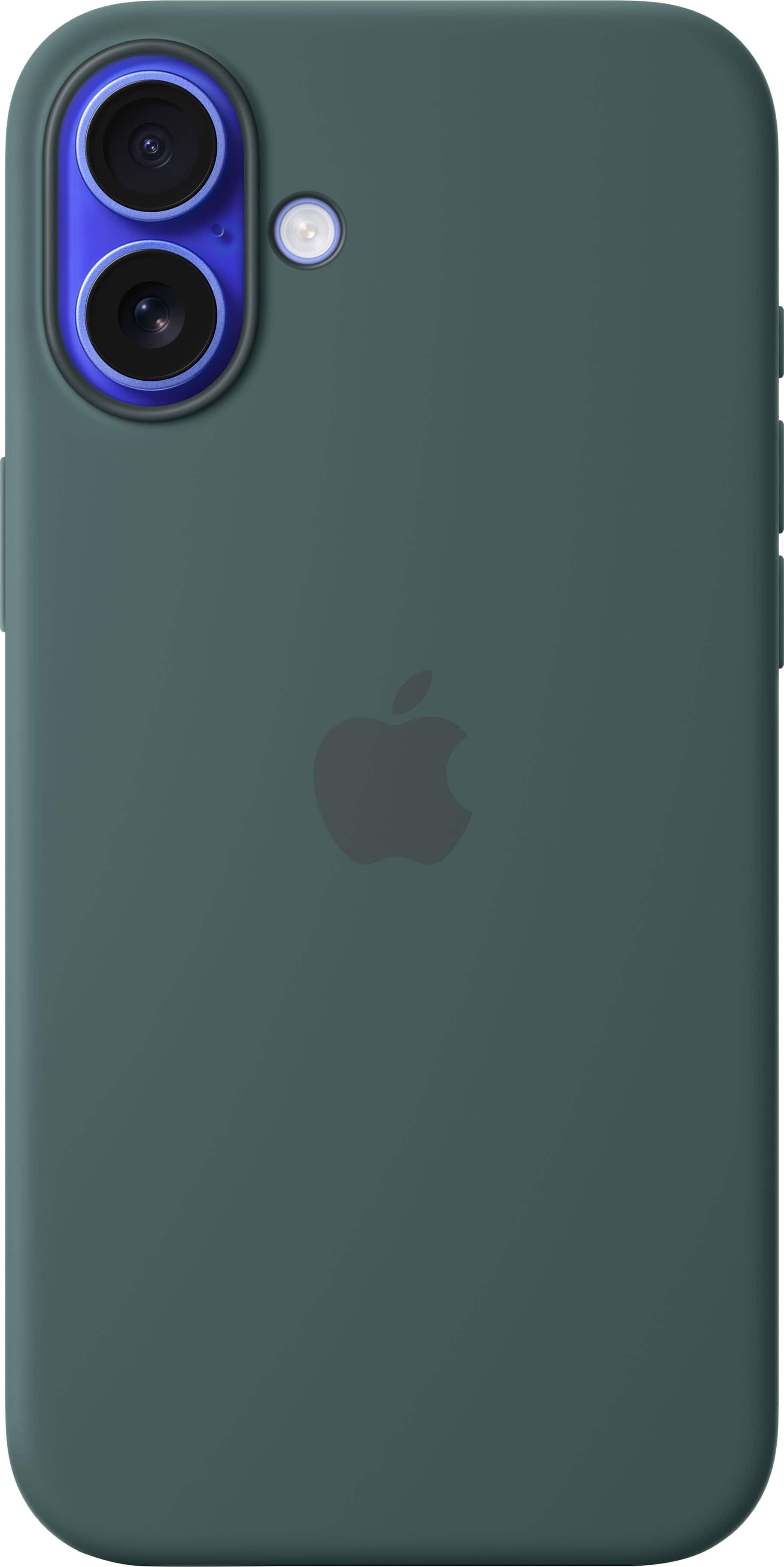 Front. Apple - iPhone 16 Plus Silicone Case with MagSafe - Lake Green.
