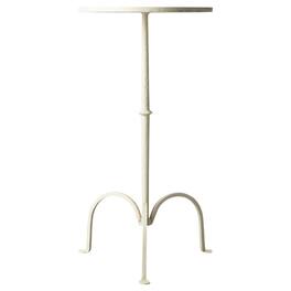 Starlight Canyon Home - Round Pedestal End Table, Transitional Accent Side Table for Living Room - Gray And White