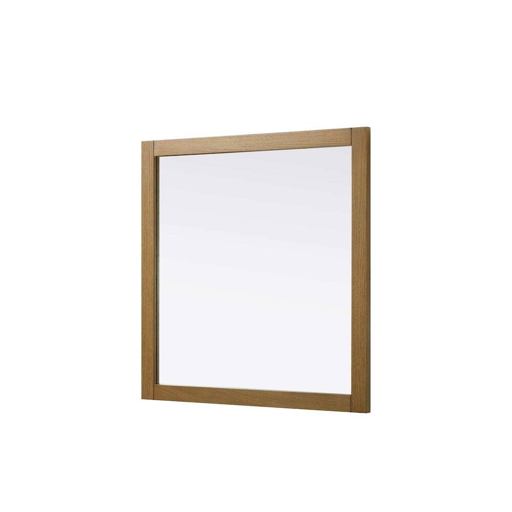Alt View 1. Elegant Kitchen and Bath - Noah Wooden Square Mirror 36 x 36 in Honey Teak - Honey Teak.