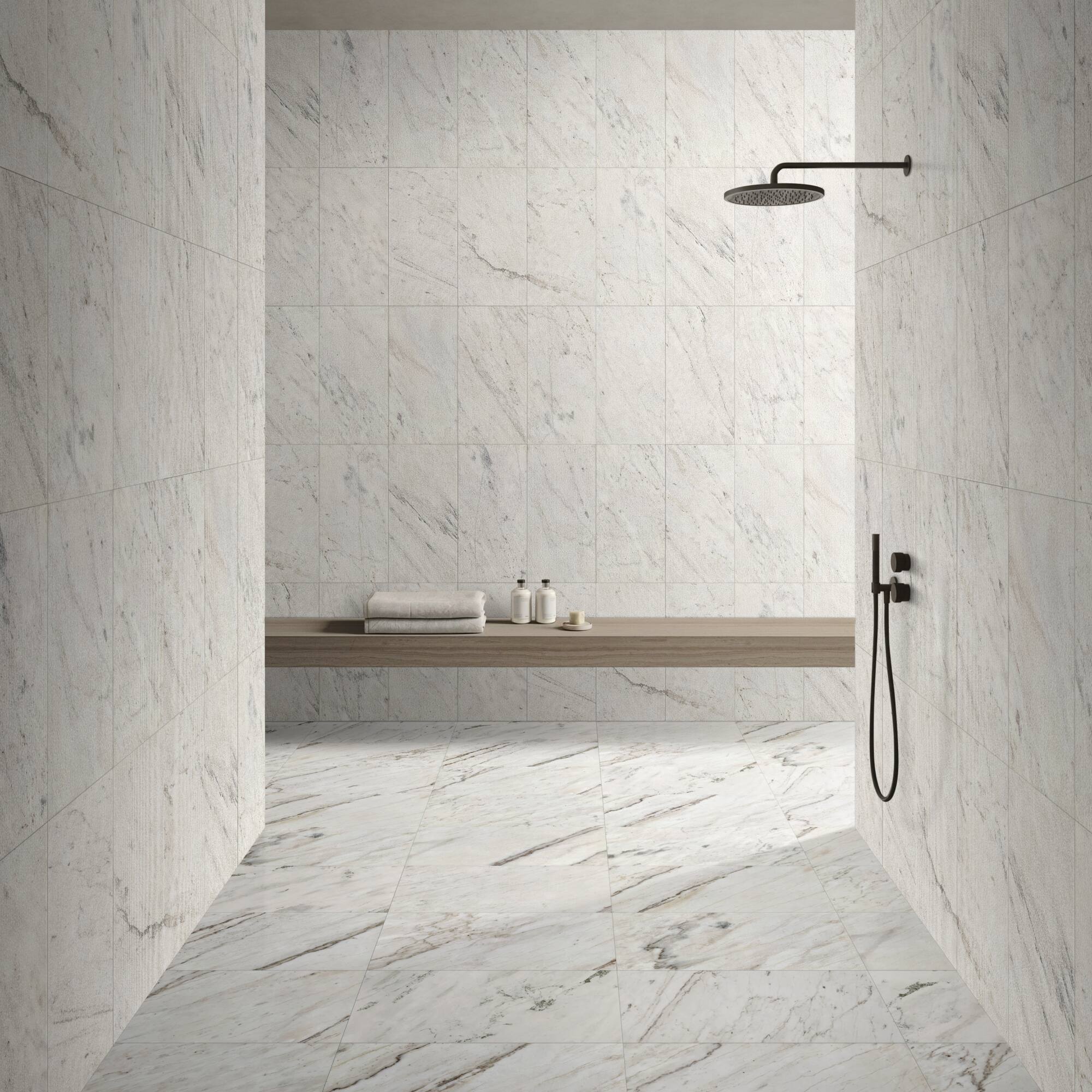 Alt View 2. GOODSILO - Premium Polished White Marble Tiles for Elegant Wall and Floor Interior Design - White+Natural.