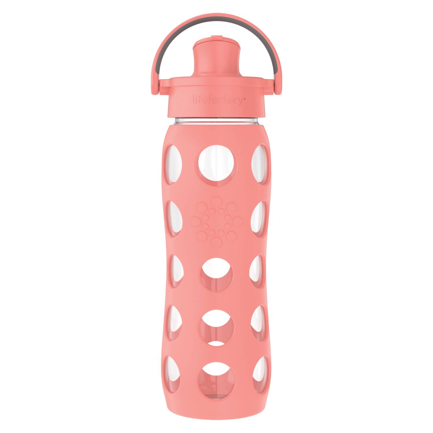 Front. Lifefactory - Lifefactory Lg4321mca4 22-oz. Glass Water Bottle With Active Flip Cap And Protective Silicone Sleeve (cantaloupe) - orange.