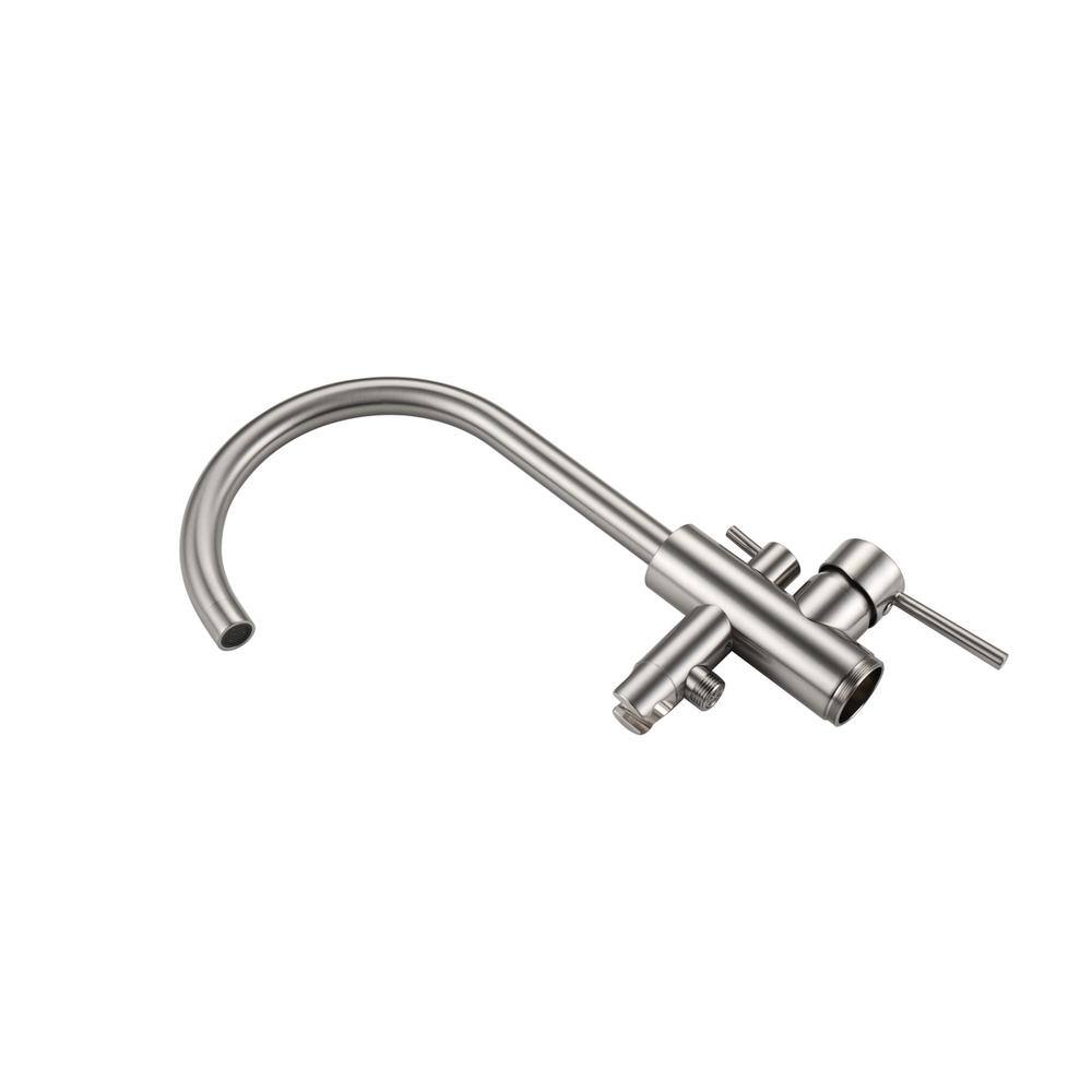 Back. Elegant Kitchen and Bath - Steven Floor Mounted Roman Tub Faucet with Handshower in Brushed Nickel - Brushed Nickel.