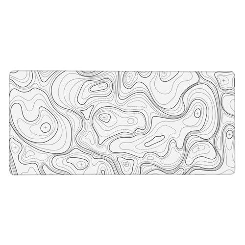 White Topographic-31.5" x 11.8"