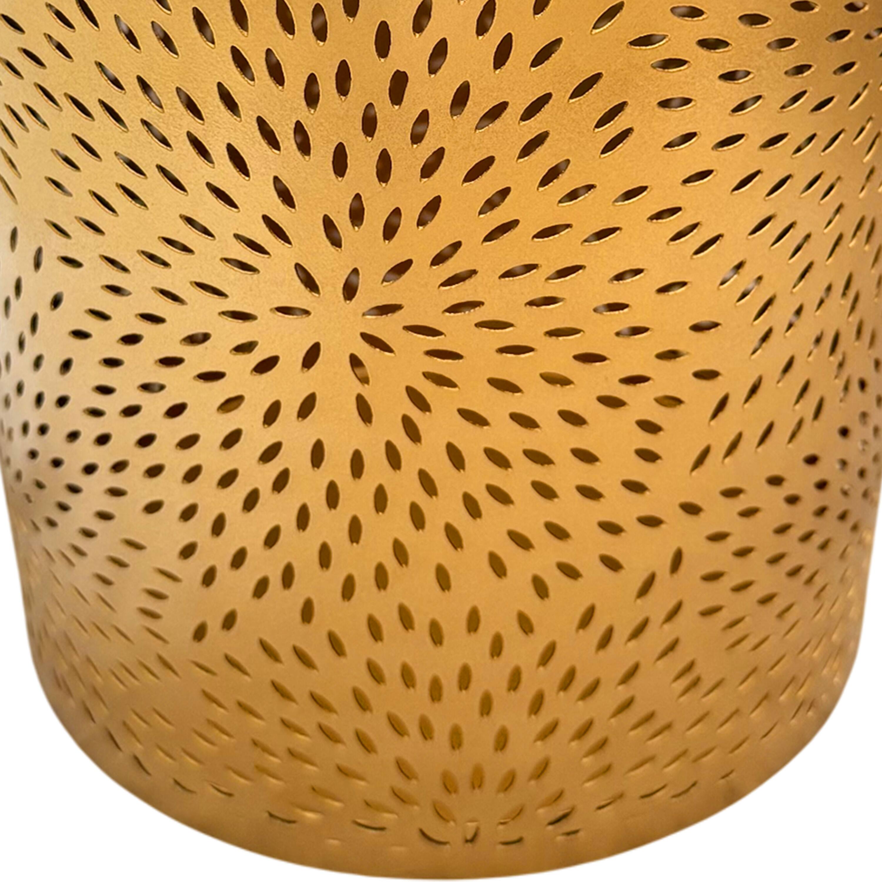 Left. Manhattan Lane - 10" Decorative Iron Wastebasket Trash Can, Leaf Etched Design.