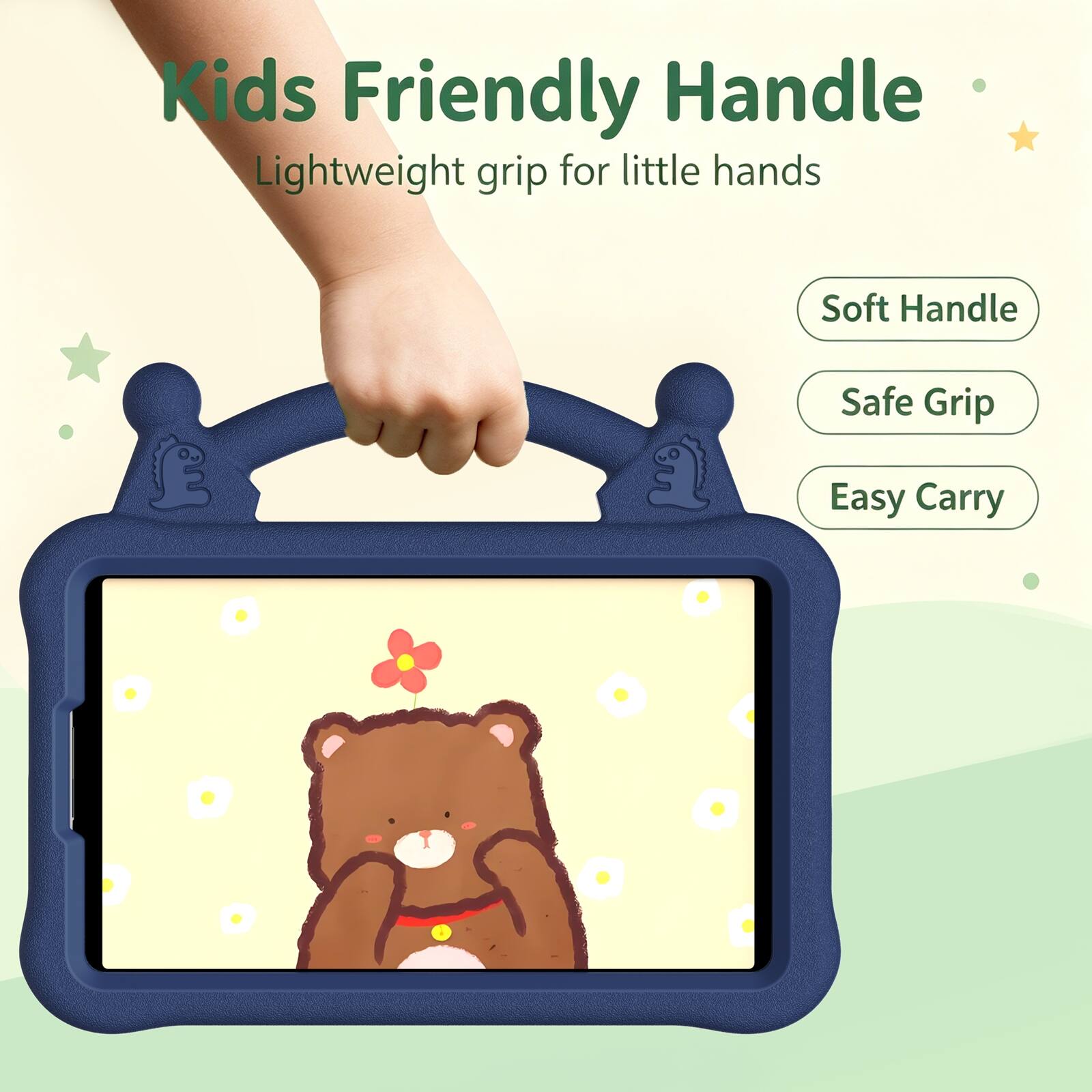 Kids Friendly Handle  
Lightweight grip for little hands  
Soft Handle  
Safe Grip  
Easy Carry