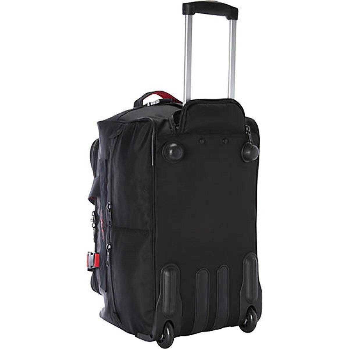 Alt View 1. A.Saks - A.Saks 20" Lightweight Rolling Trolley Duffel with Wheels - Black/Red.