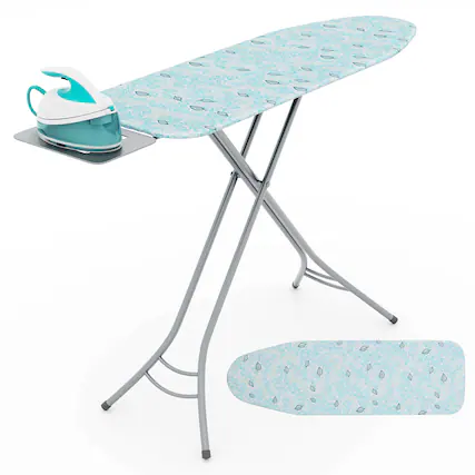 Front. SKONYON - Adjustable Ironing Board with Wide Surface Stable Frame and Multiple Height Settings - Blue.