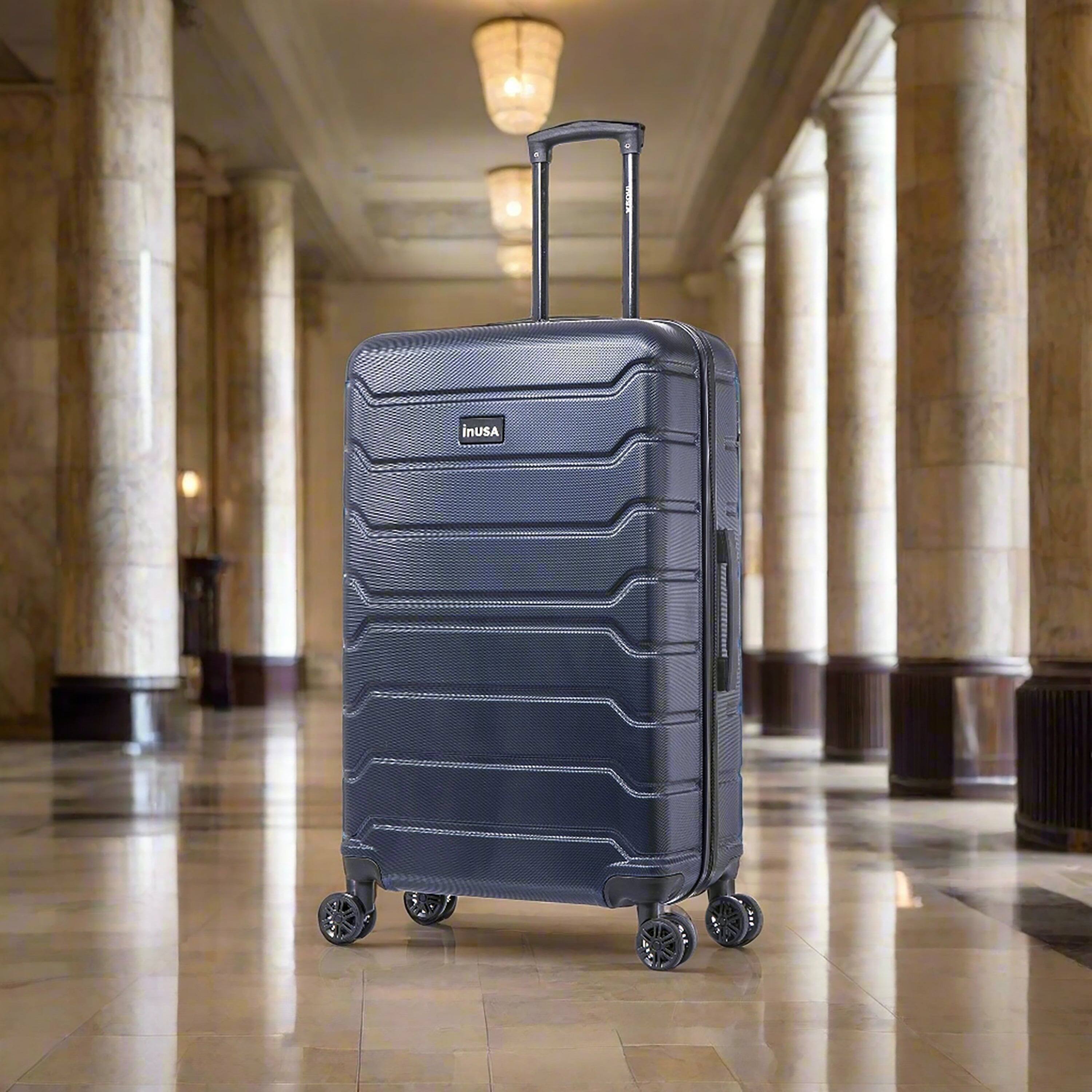 Back. InUSA - Trend lightweight hardside spinner luggage 28" - BLUE.