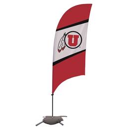 Victory Corps - Utah Utes 7.5' Razor Feather Stake Flag with Base - Multicolor