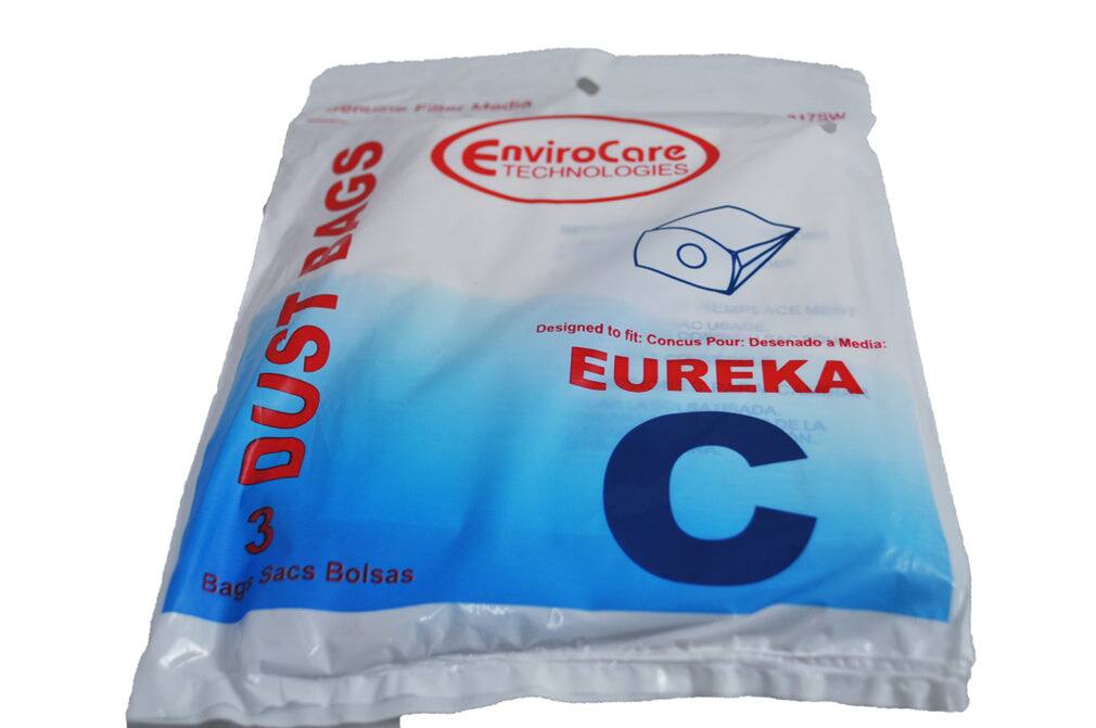 EnviroCare TECHNOLOGIES  
3 DUST BAGS  
Designed to fit: Concus Pour: Desenado a Media: EUREKA  
C  
Bags Sacs Bolsas