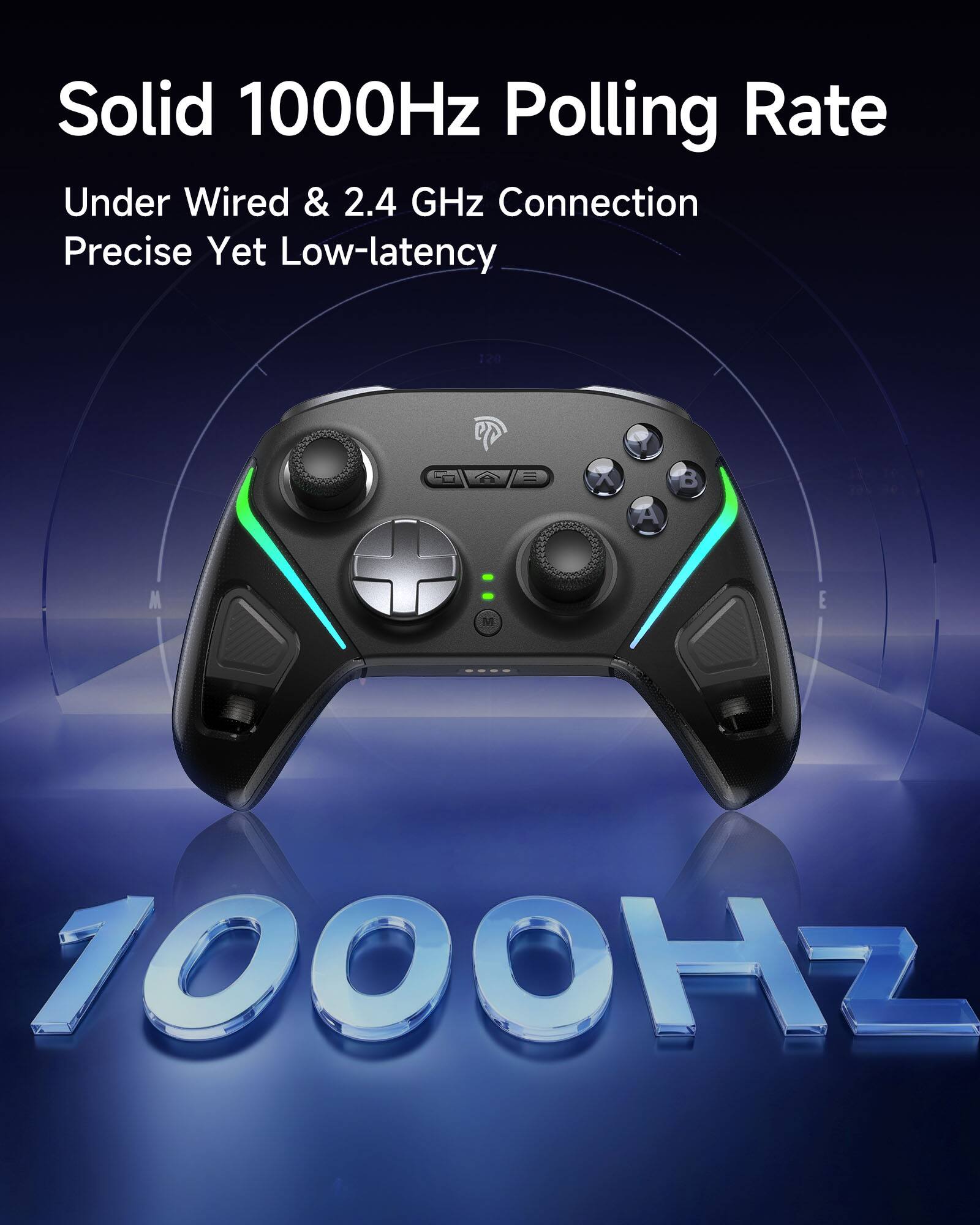 Solid 1000Hz Polling Rate  
Under Wired & 2.4 GHz Connection  
Precise Yet Low-latency
