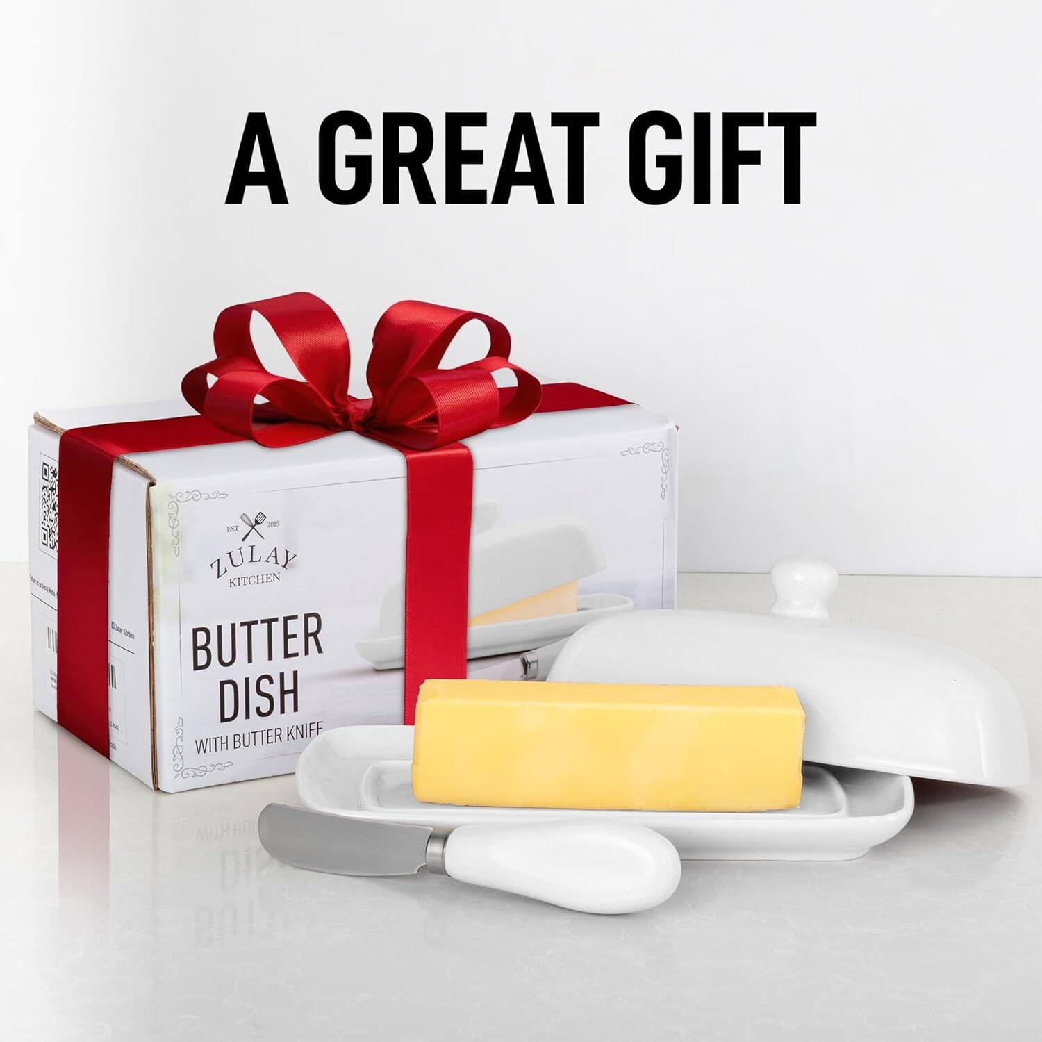 A GREAT GIFT

ZULAY KITCHEN BUTTER DISH WITH BUTTER KNIFE