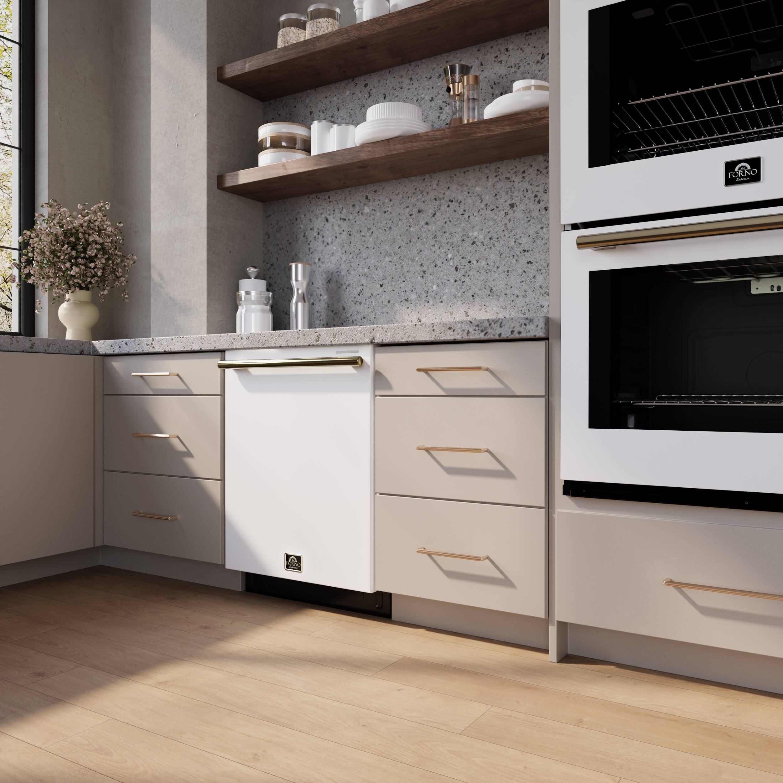 Alt View 15. Forno Appliances - Stella 24" Top Control Built-In Stainless Steel Tub Dishwasher and 44dBA - White.