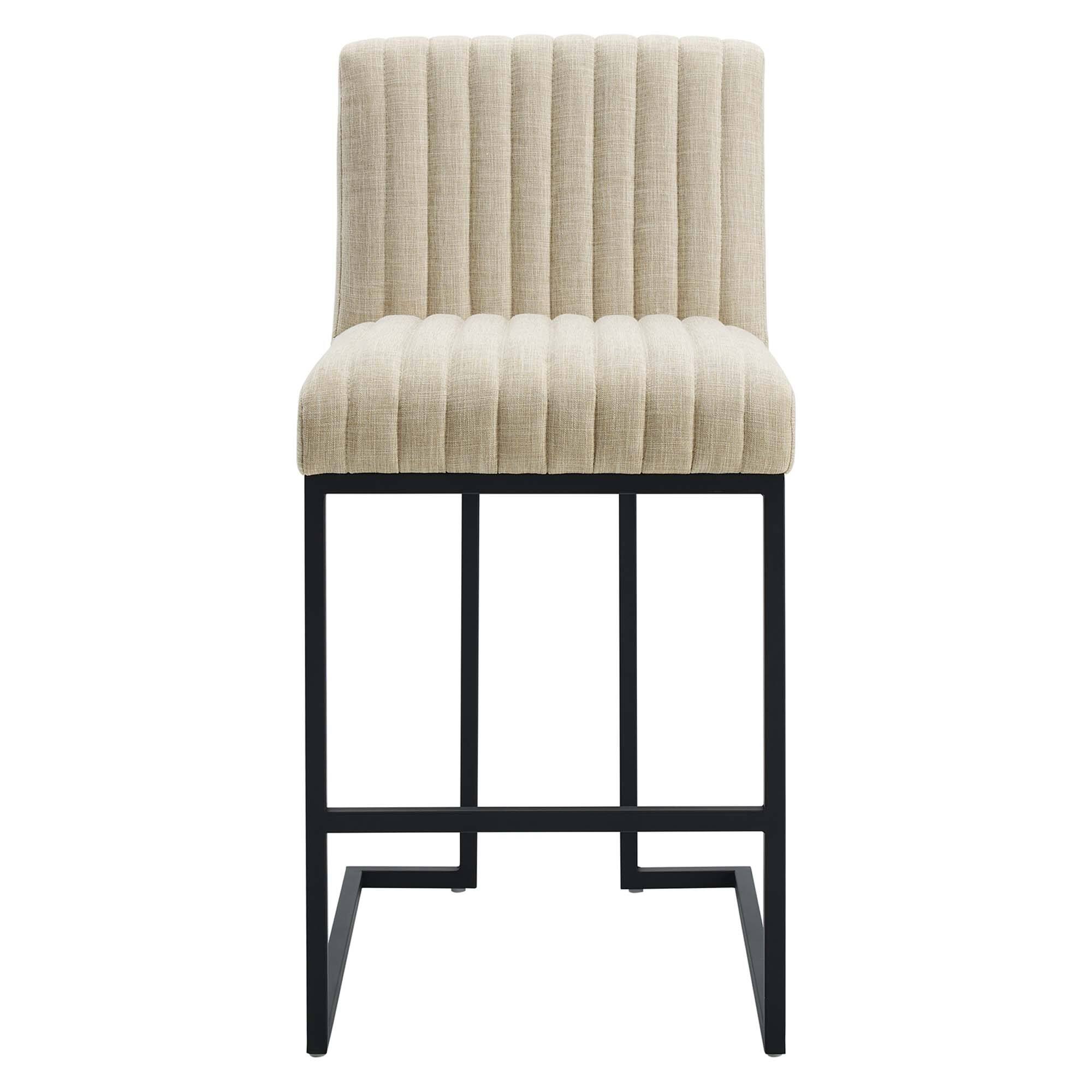 Alt View 1. Modway - Indulge Channel Tufted Fabric Counter Stool by Modway - Brown.