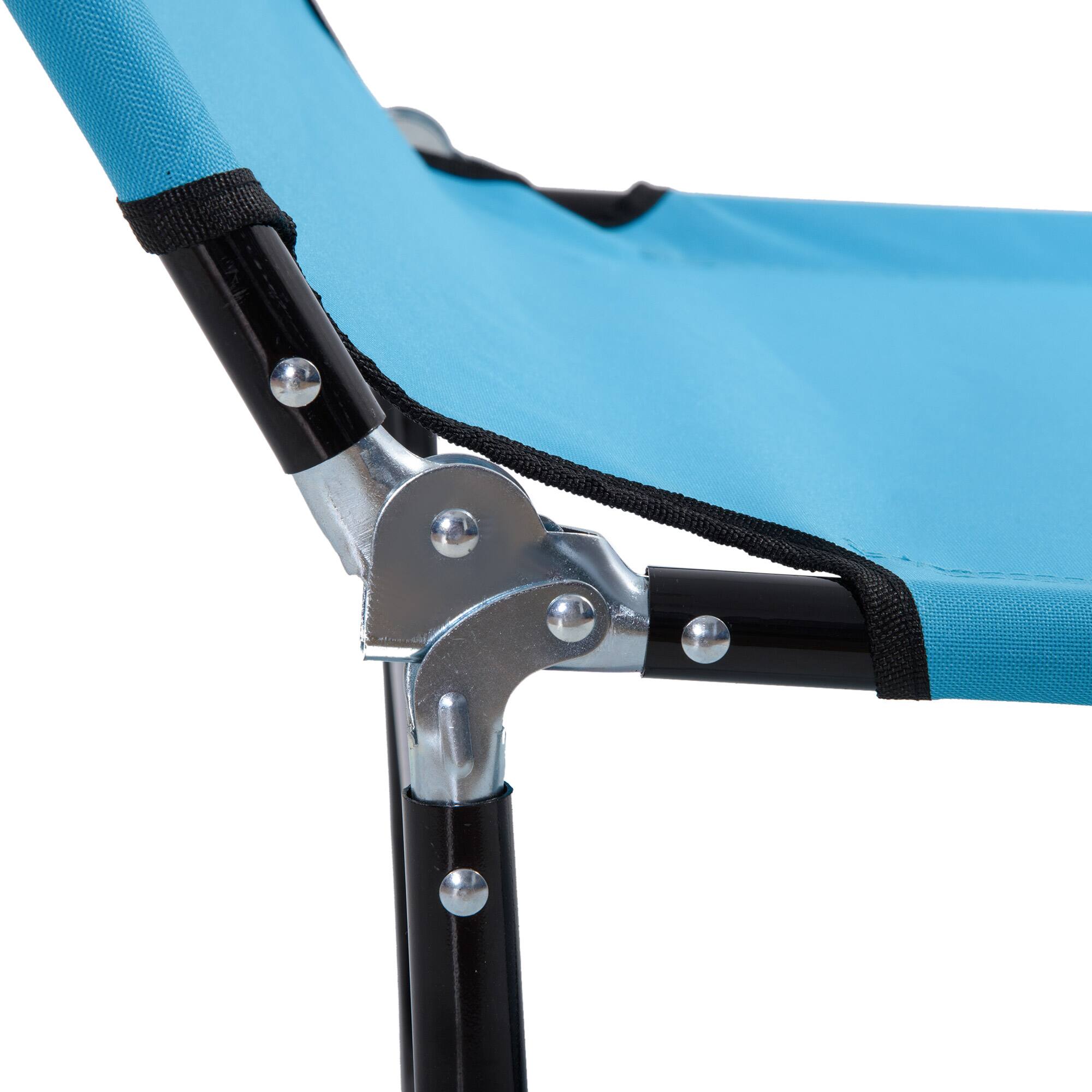 Alt View 8. Outsunny - Folding Chaise Lounge Pool Chairs, Outdoor Sun Tanning Chairs with 5-Level Reclining Back, Steel Frame for Beach - Sky Blue.