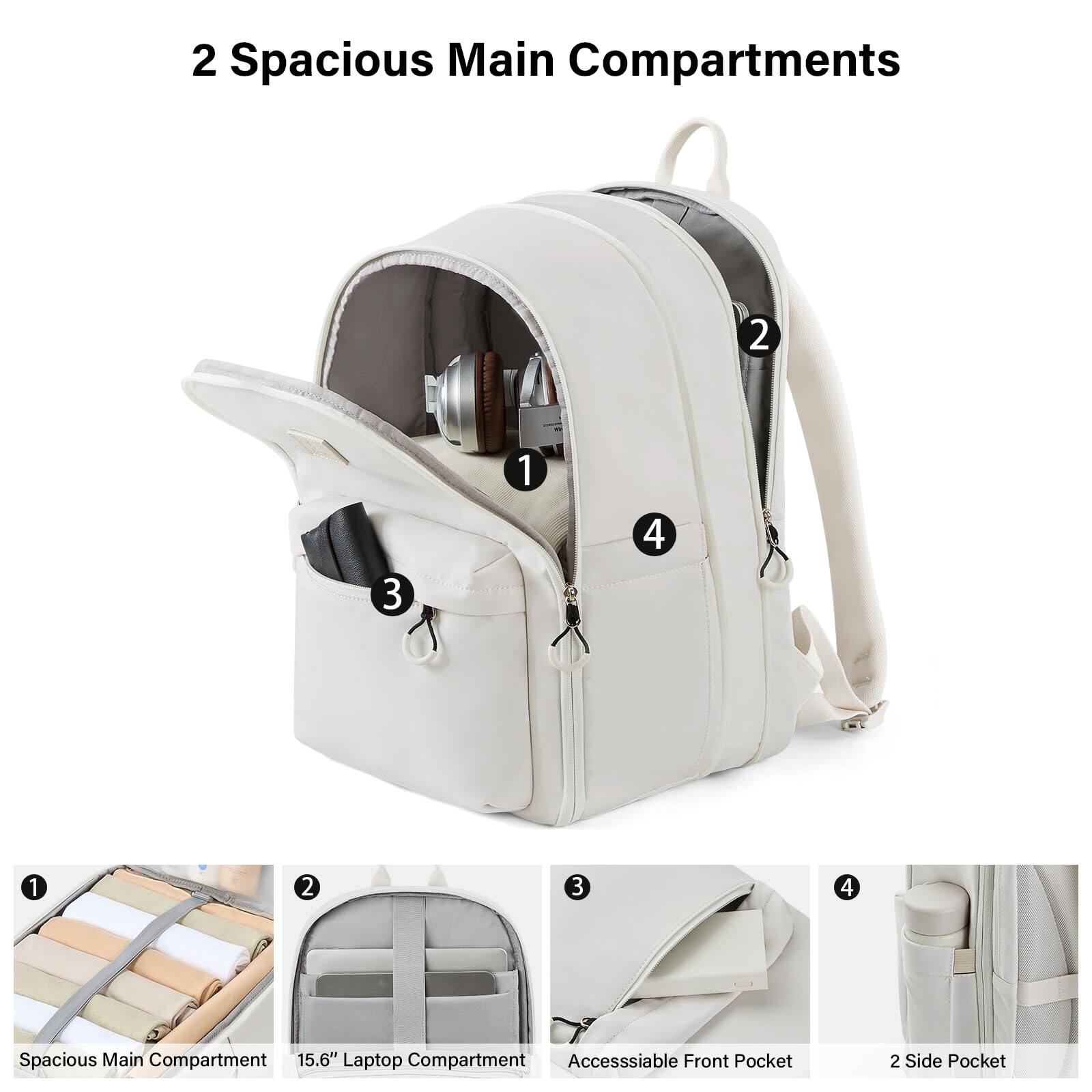 Cozy Serene 18 Inch Expandable Travel Backpack For Women Personal Item ...