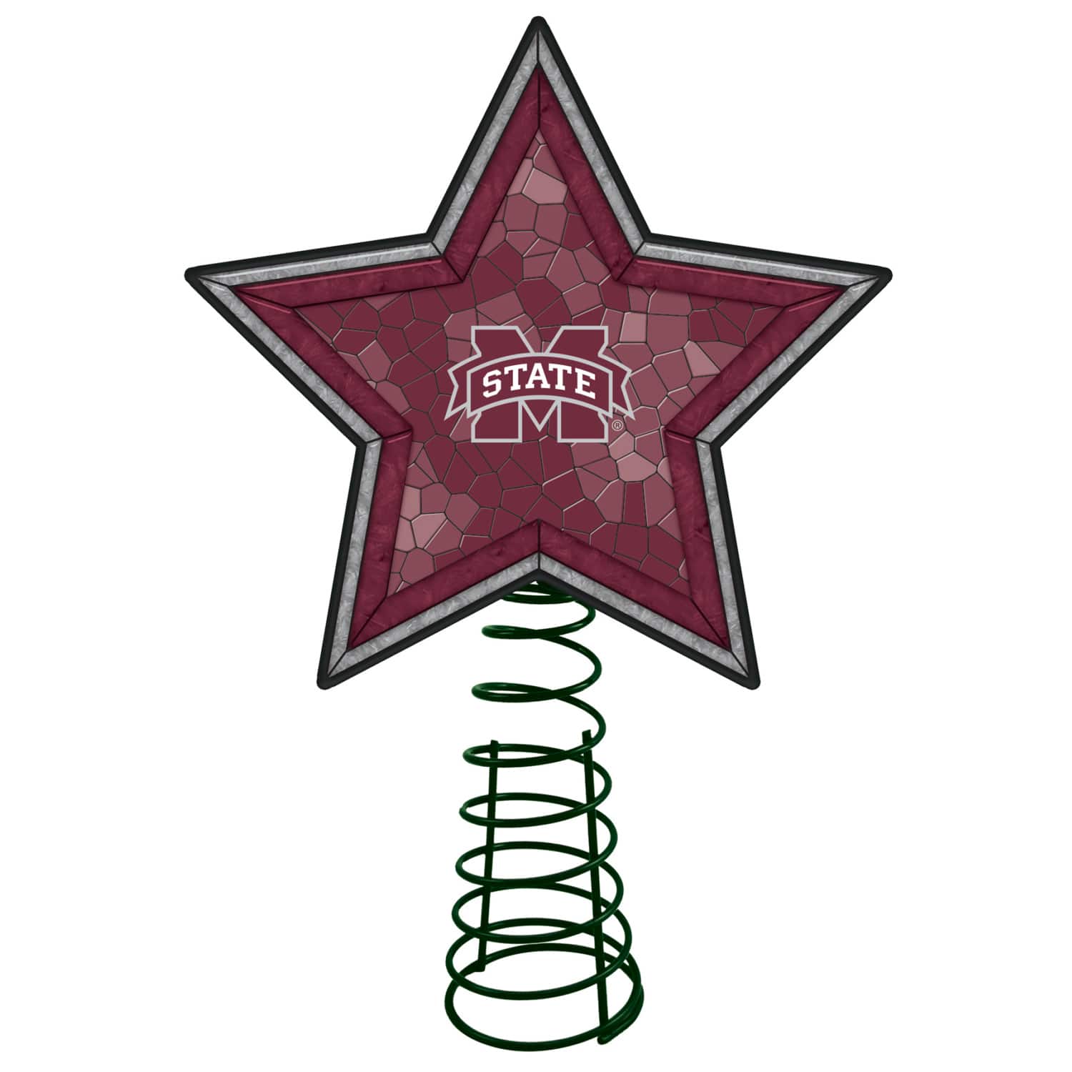 The Memory Company - Mississippi State Bulldogs Mosaic Tree Topper - Multicolor