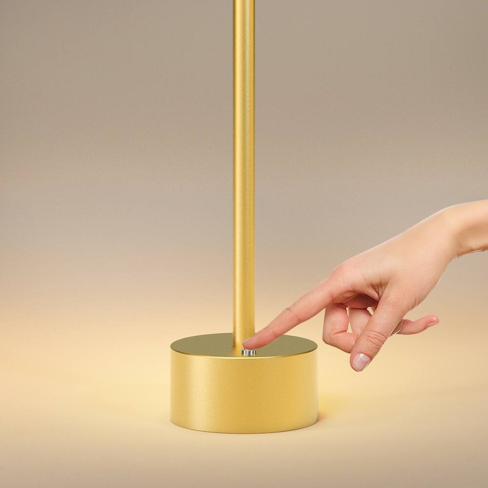 Alt View 11. ONEWISH - Cordless Portable LED Table Lamp with Touch Control - Gold.