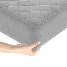 Costway - Queen Size Mattress Protector with Deep Pocket Sponge Padding Anti-slip Bottom - Gray