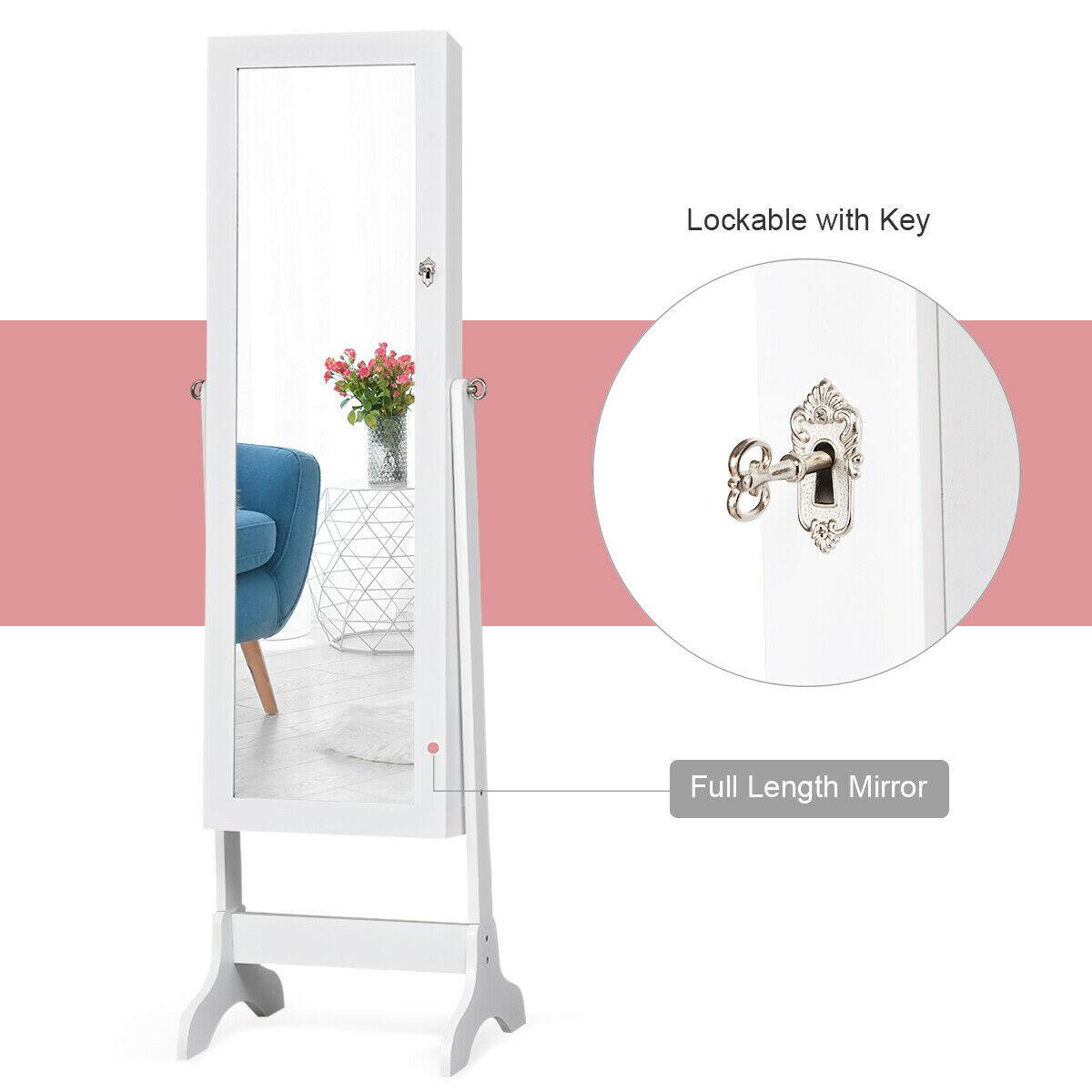 Lockable with Key Full Length Mirror