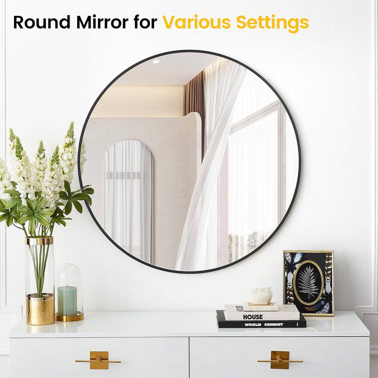 Round Mirror for Various Settings