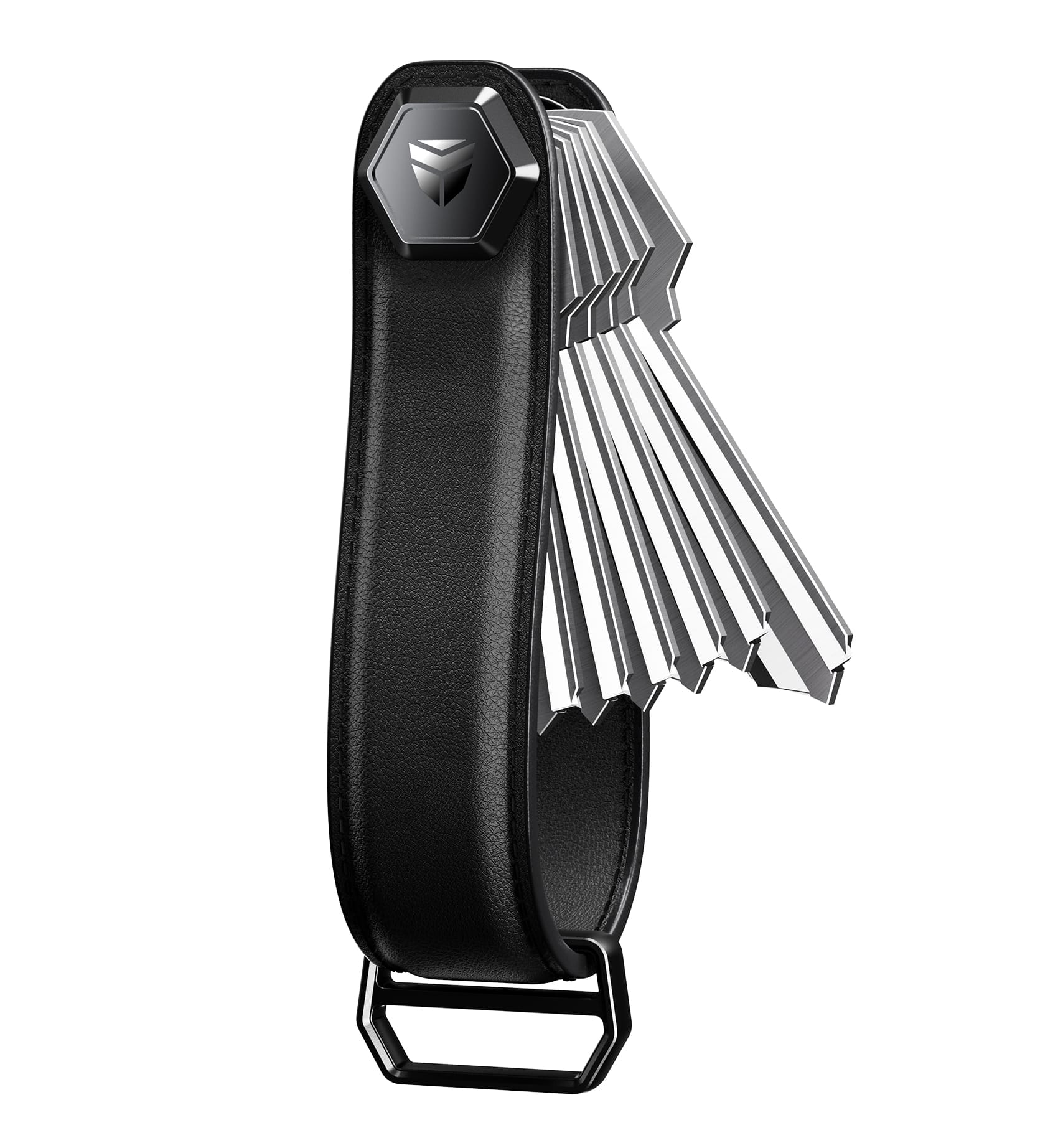 Dexnor - Leather Key Organizer, Key Holder Fits Up to 6 Keys, Equipped with Stainless Steel Hanging Loop & Extra Spacers - Black price history on PriceWatchPro