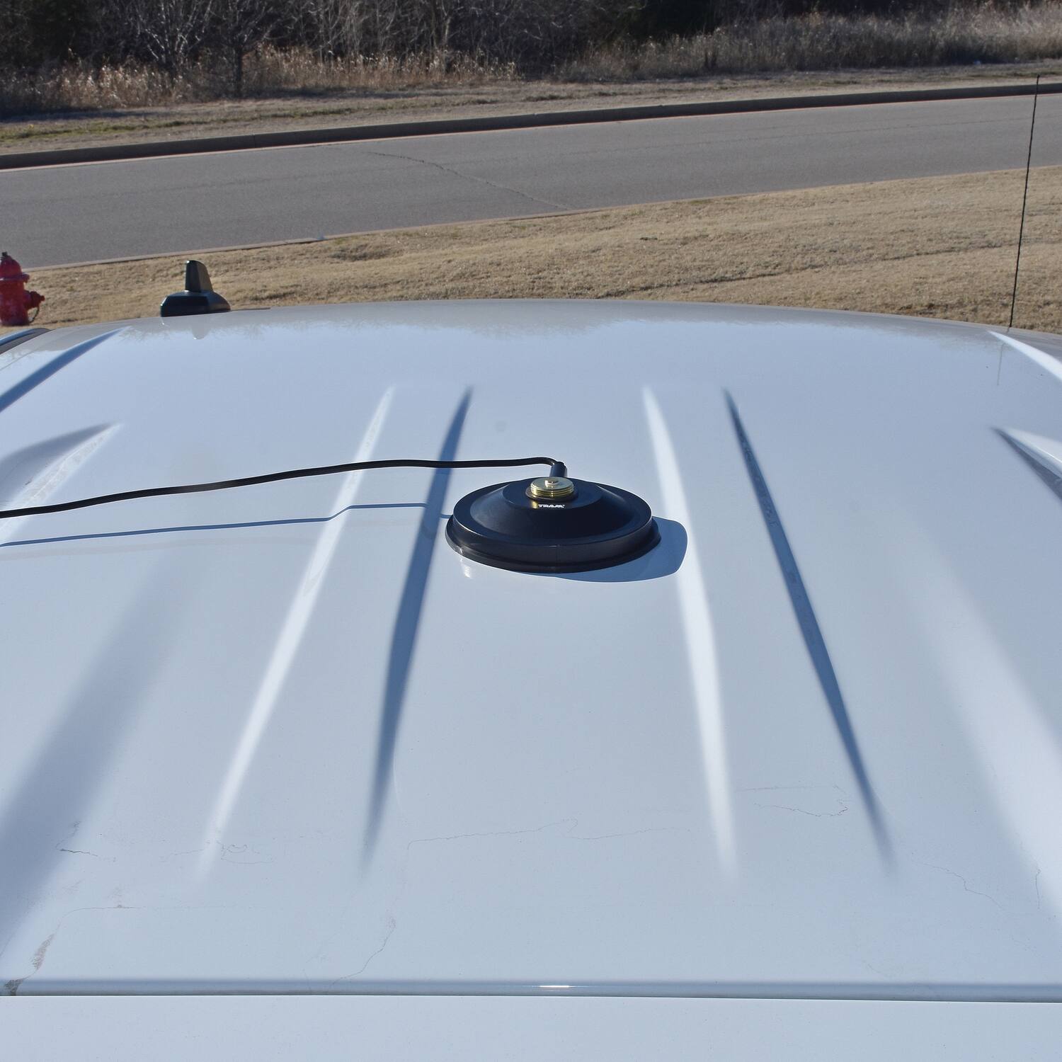 Angle. Tram - 5-1/2-Inch ABS NMO Magnet Mount with RG58 Coaxial Cable and UHF PL-259 Connector - Black.