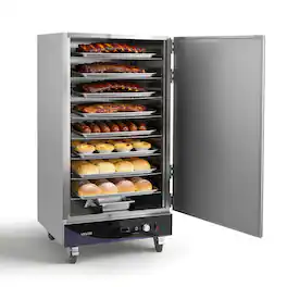 VEVOR - Electric Hot Box Food Warmer, 8-Tier Commercial Warming Cabinet with Water Tray, Single-Door and Adjustable Shelves - Silver