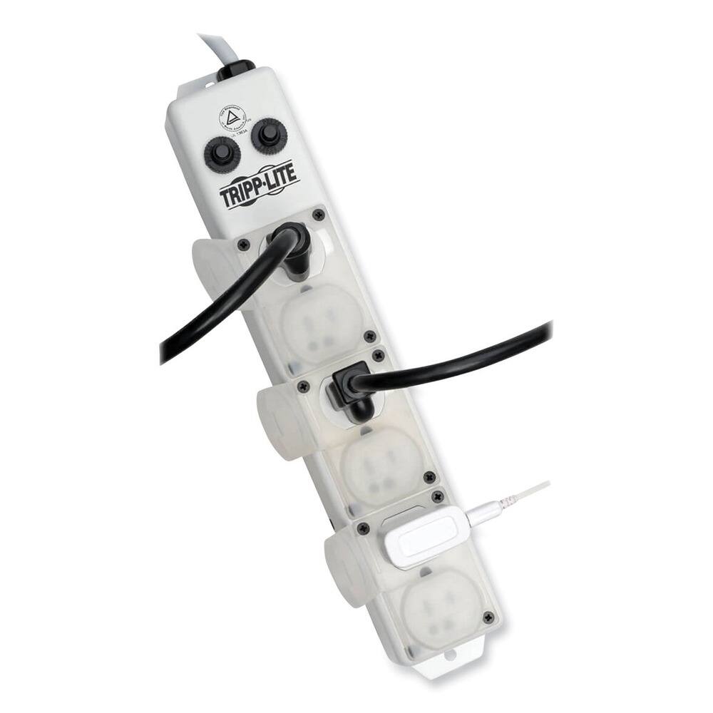 Angle. Tripp Lite - Tripp Lite PS-615-HG-OEM 6 Outlets 15 ft. Cord Medical-Grade Power Strip for Patient-Care Vicinity - White - White.