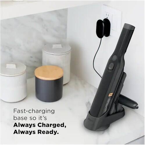 Fast-charging base so it's Always Charged, Always Ready.