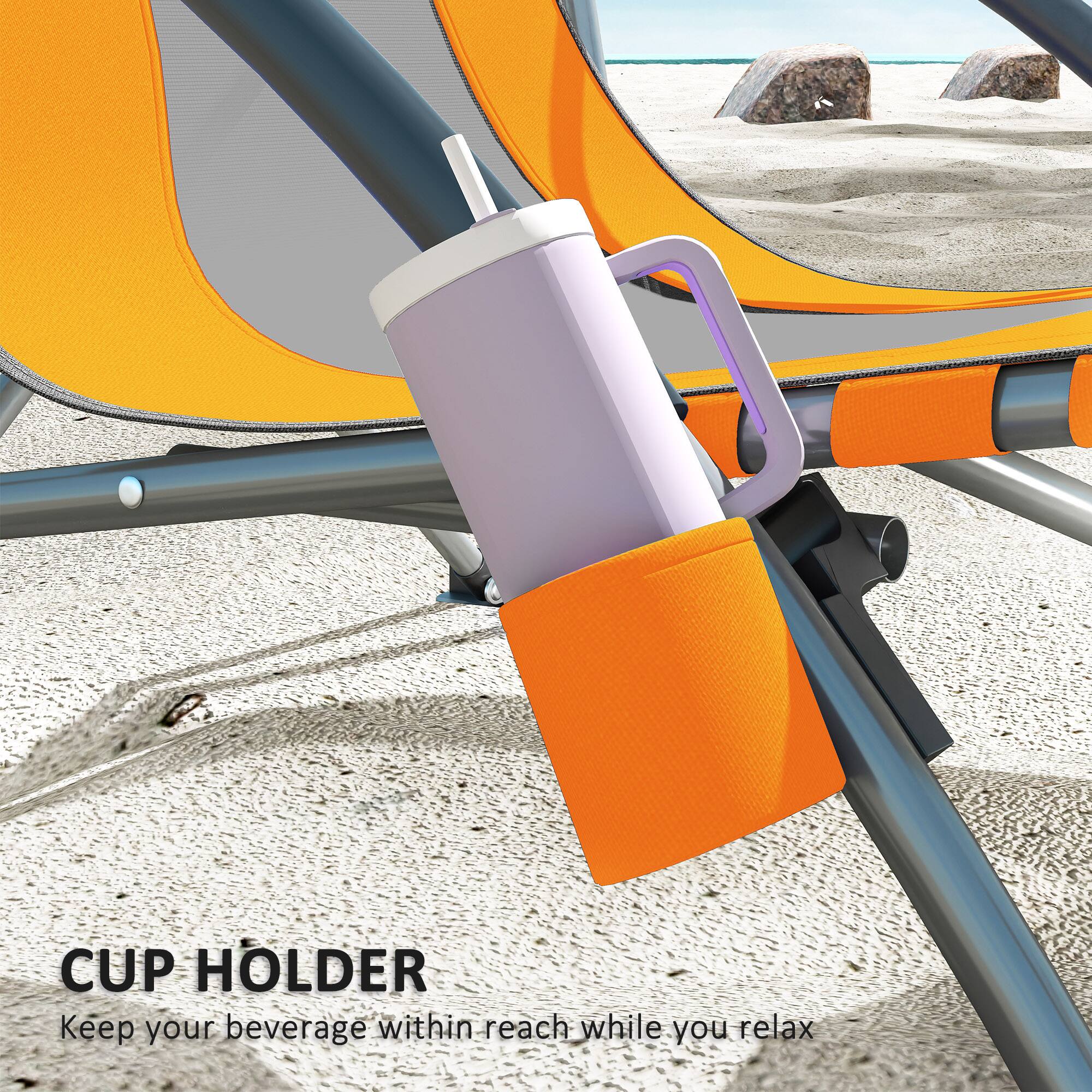 CUP HOLDER Keep your beverage within reach while you relax