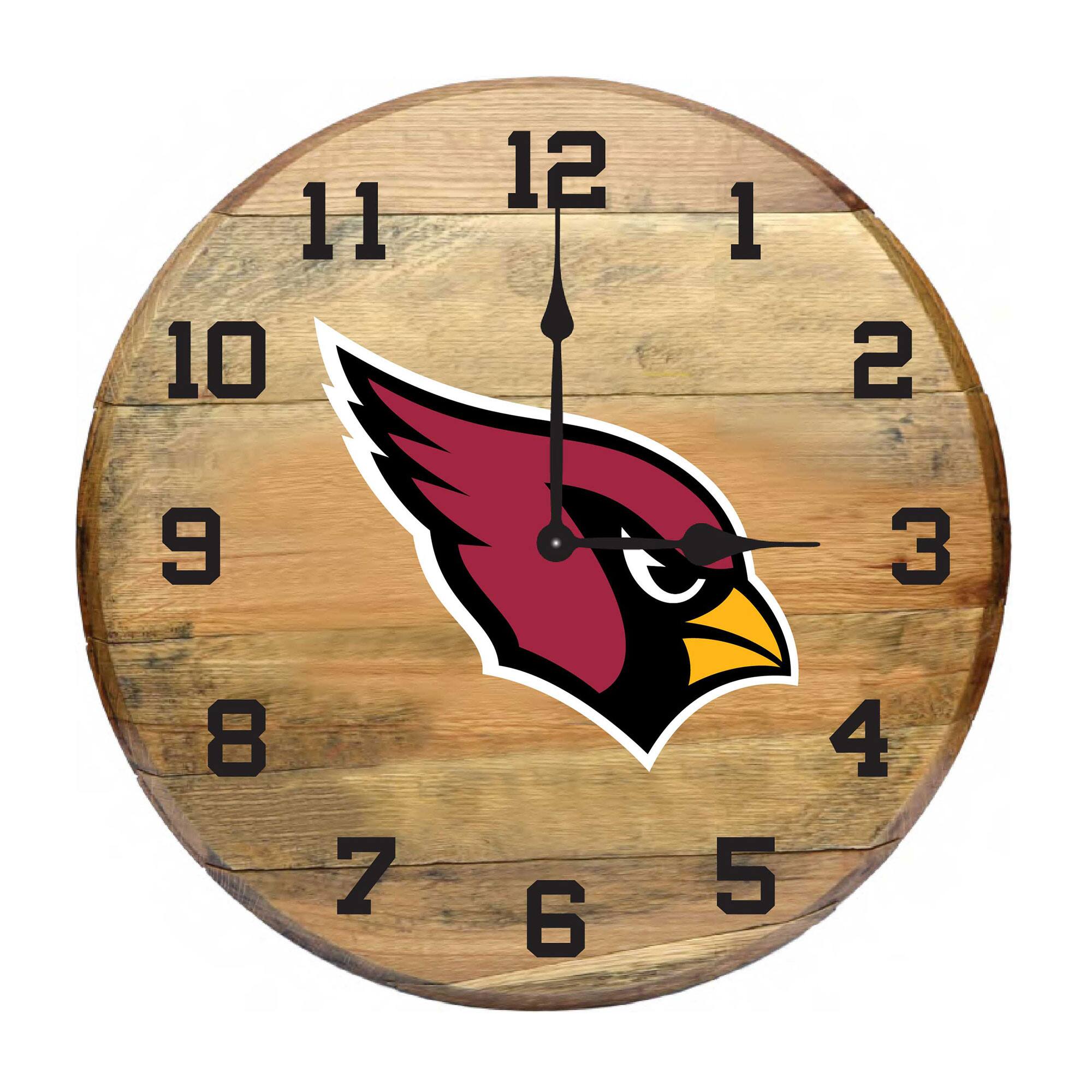 Imperial - Arizona Cardinals Oak Barrel Clock - Multicolor