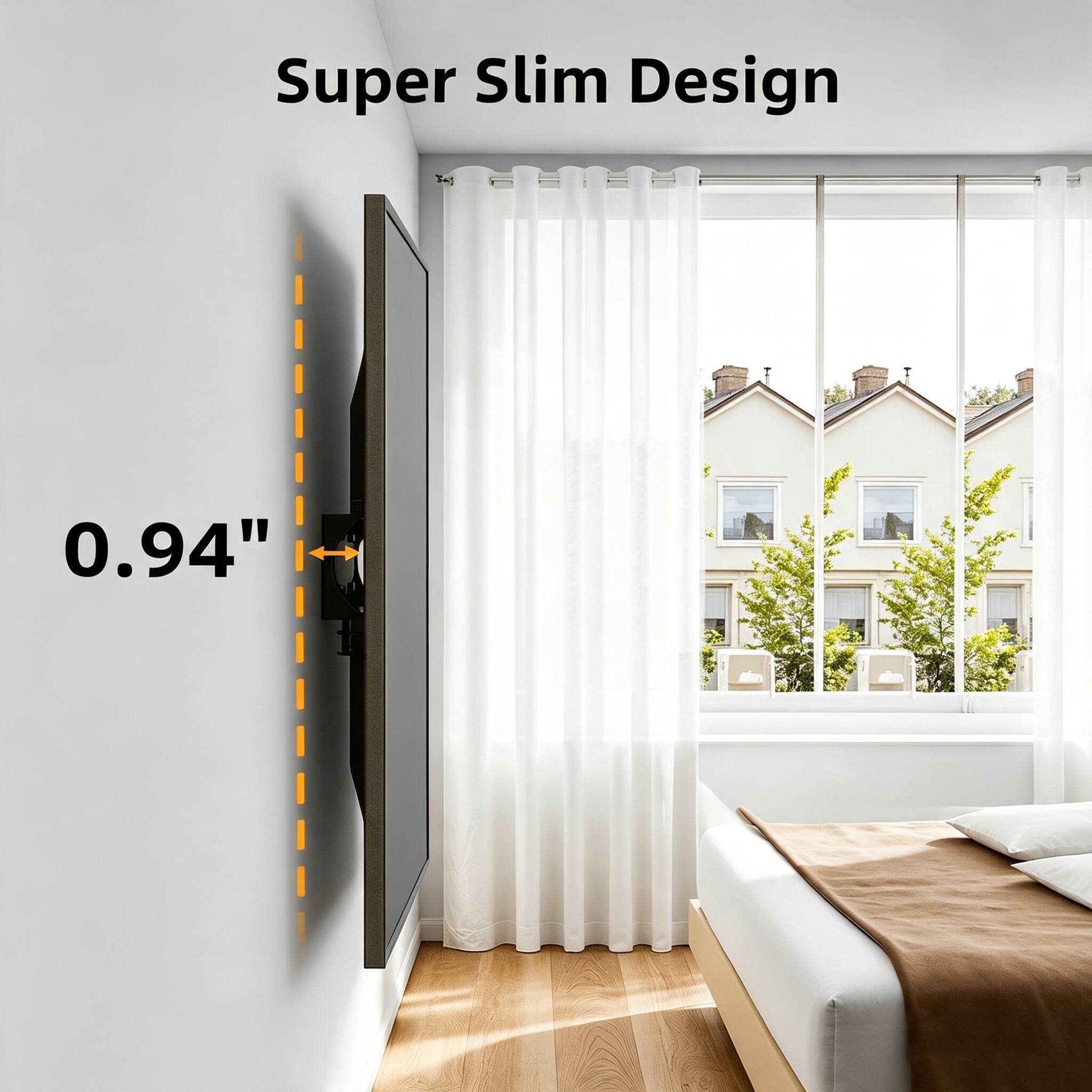 Dazzed Corner Low Profile TV Mount Bracket with Safe Lock, for 24 65 ...