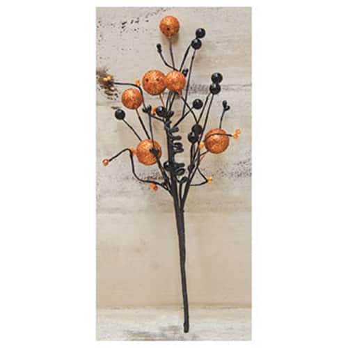 BreeBe - Spooky Glitter Berry Pick - 14" - Black, Orange