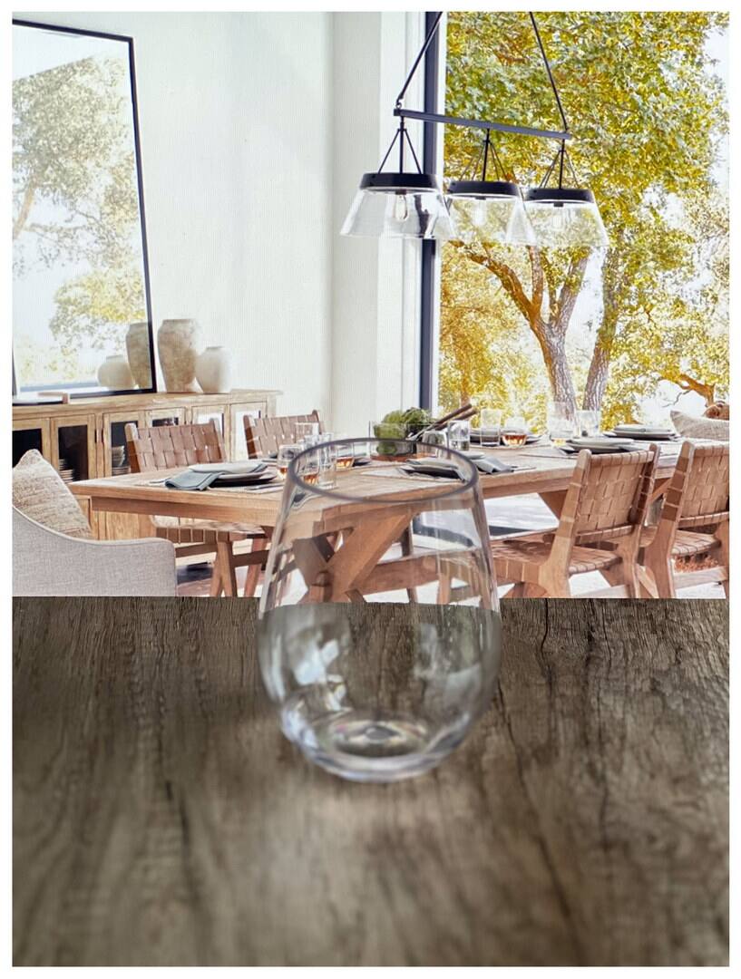 Left. APRILSOUL - Oval Halo Tritan Glasses Set of 4 Hi Ball Plastic BPA Free Cocktail Drinkware Water Tumblers - white.