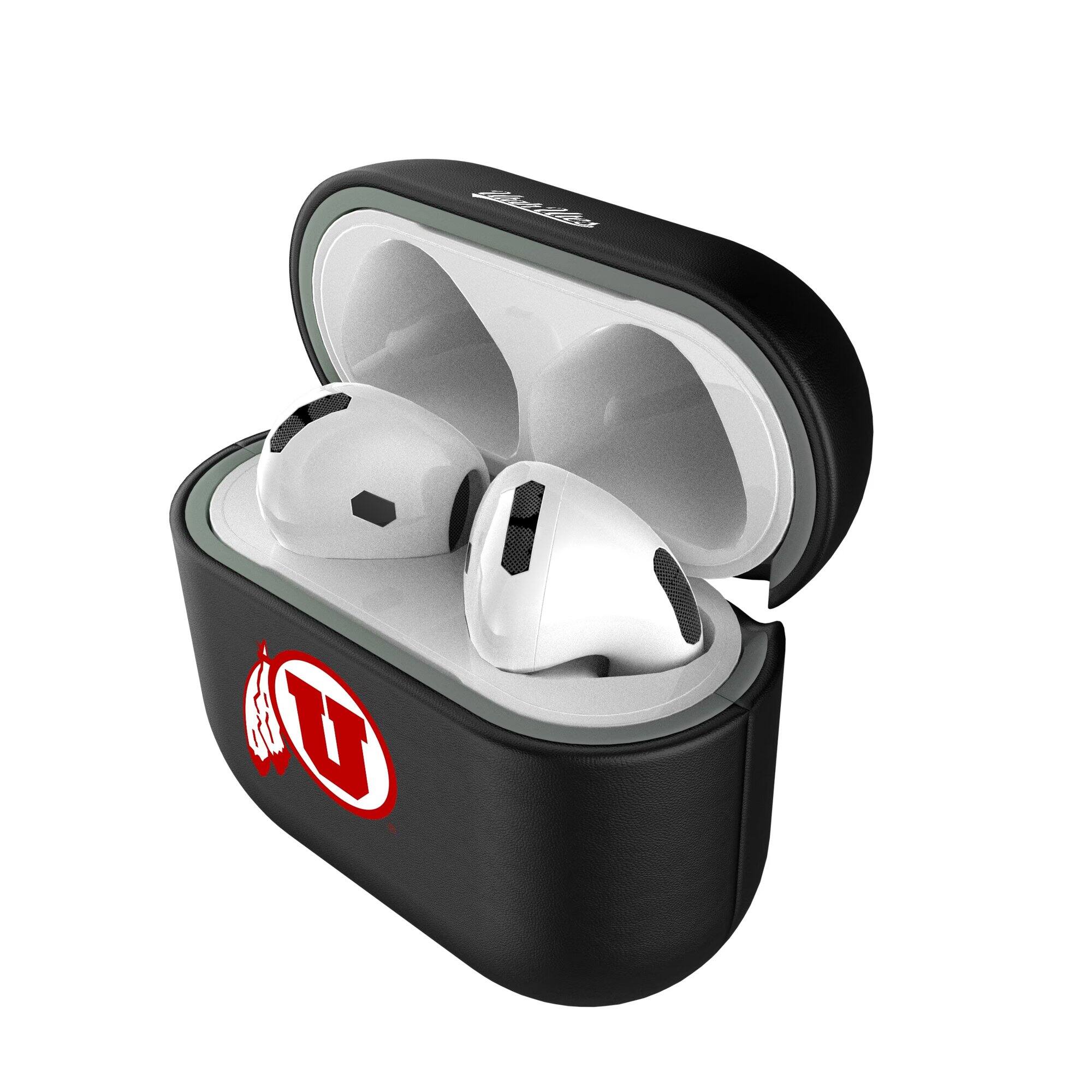 Alt View 3. Keyscaper - Utah Utes Utah Utes Insignia AirPods 4th Generation Case Cover - No Size - Black.