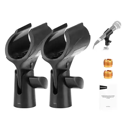 NEWER BASICS ADJUSTABLE KNOB MICROPHONE CLIP - 2-PACK