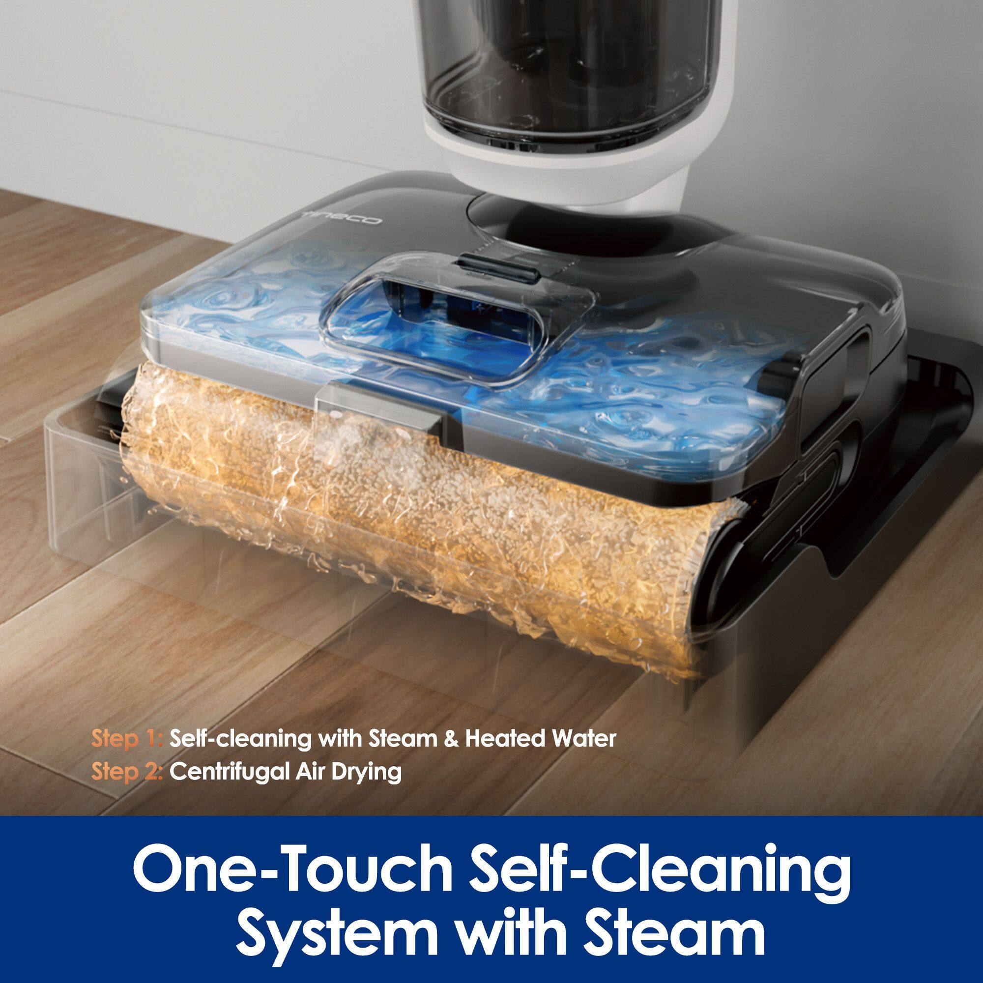 Step 1: Self-cleaning with Steam & Heated Water  
Step 2: Centrifugal Air Drying  

One-Touch Self-Cleaning System with Steam