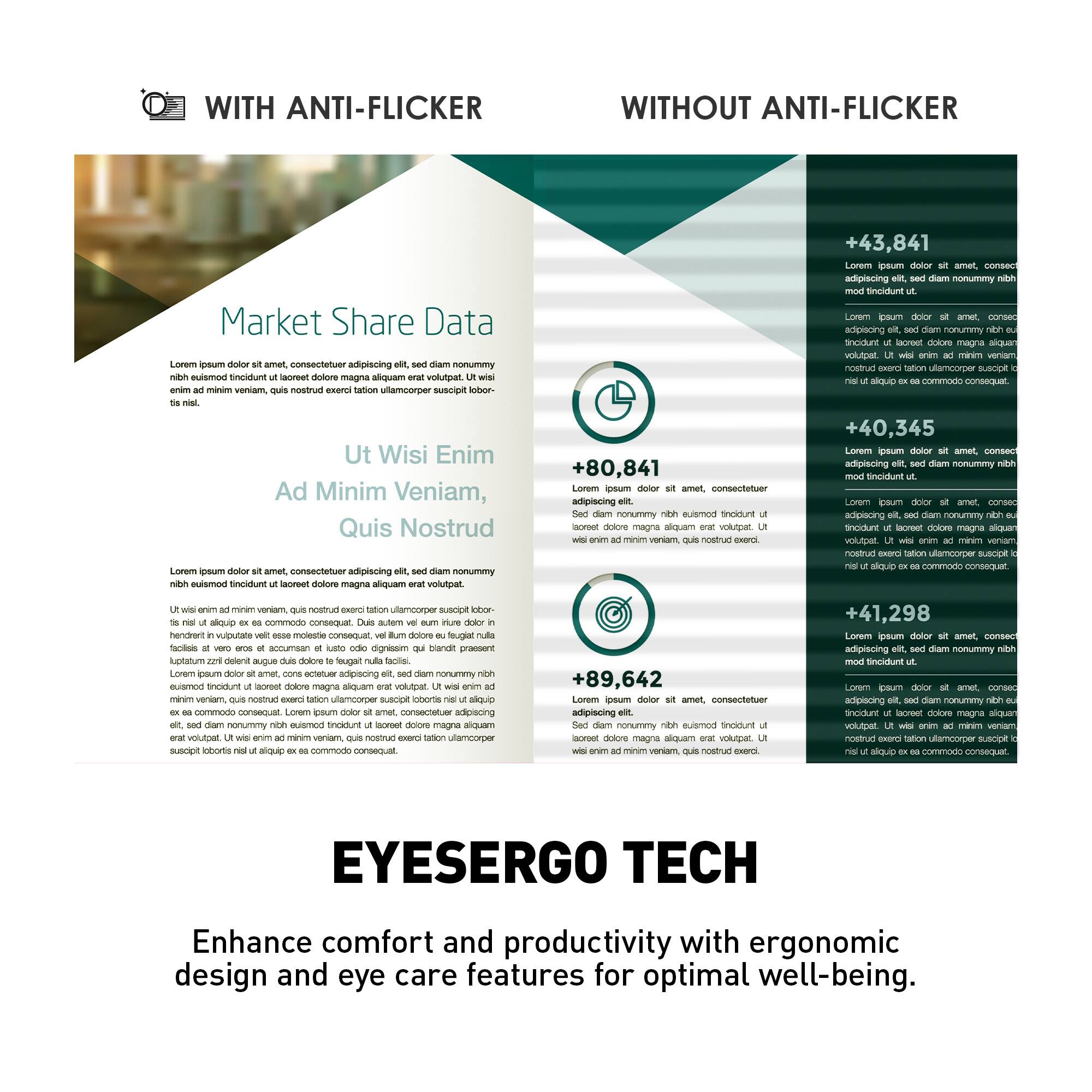 Eyesero Tech enhances comfort and productivity with ergonomic design and eye care features for optimal well-being.
