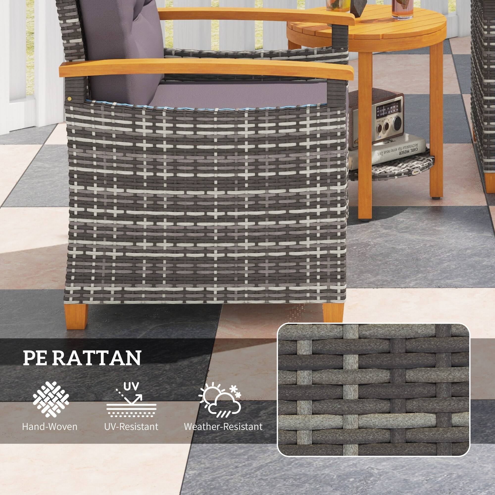 PE RATTAN - Hand-Woven, UV-Resistant, Weather-Resistant
