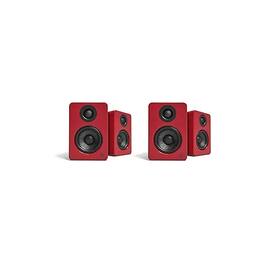 Kanto - YU2GR PC Gaming Desktop Speakers Bundle | 4 Speakers Set | 3" Composite Drivers & 3/4" Silk Dome Tweeter - Gloss Red