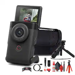 Canon - PowerShot V10 Content Creator Compact Vlogging Camera (Black) + More (International Version)
